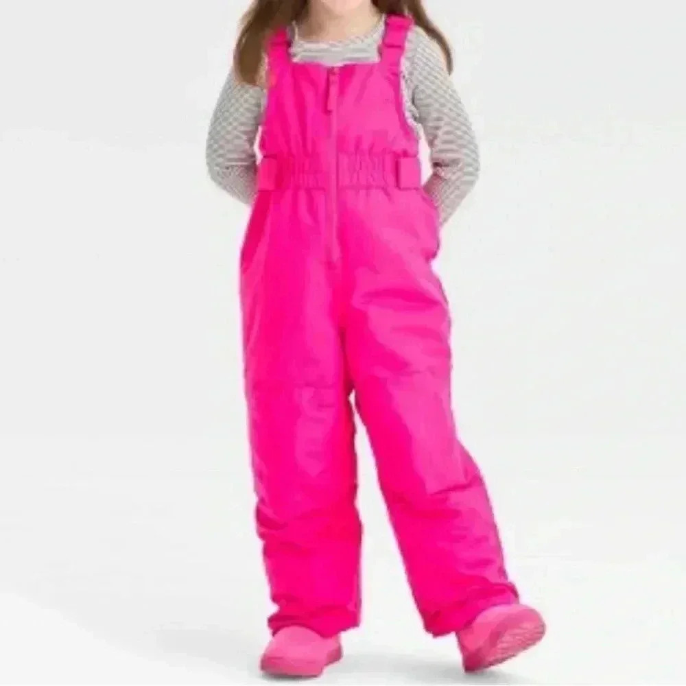 Cat & Jack Snowsuit Girls 18M Pink Heavyweight Snow Bib Outdoor OnePiece Overall